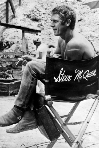 Póster Steve McQueen en la silla del director