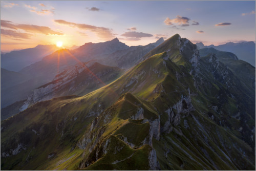 Póster Amanecer en los Alpes - Suiza