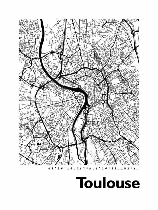 Póster Mapa de Toulouse