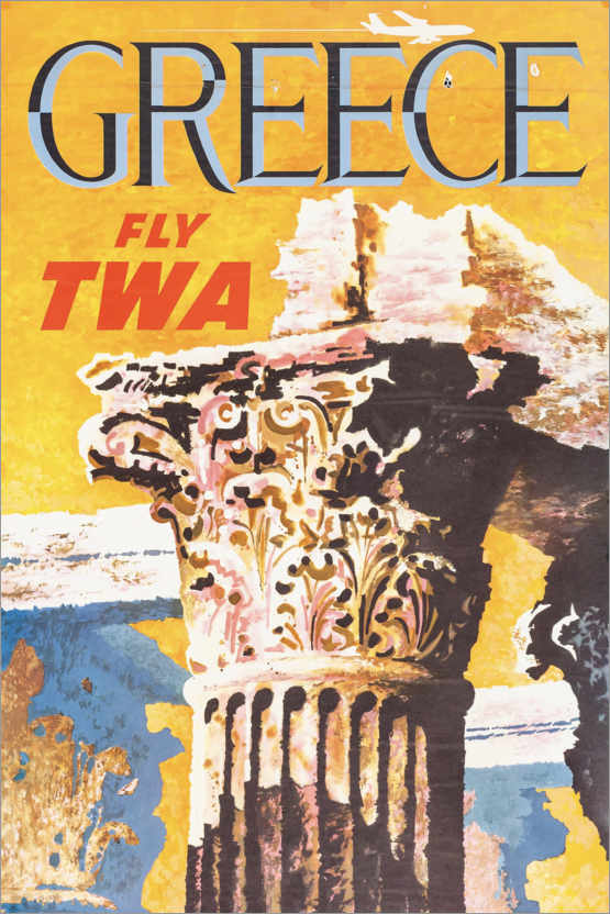 Póster Grecia a través de TWA