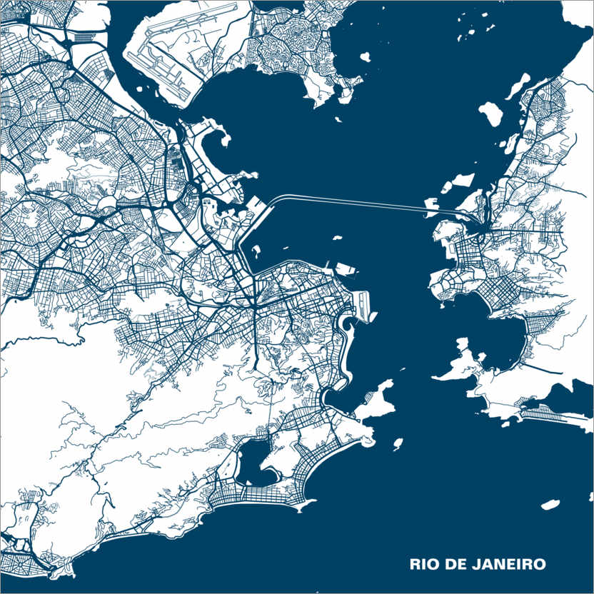 Póster Mapa de Rio de Janeiro