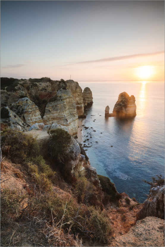 Póster Puesta de sol sobre el Algarve, Portugal