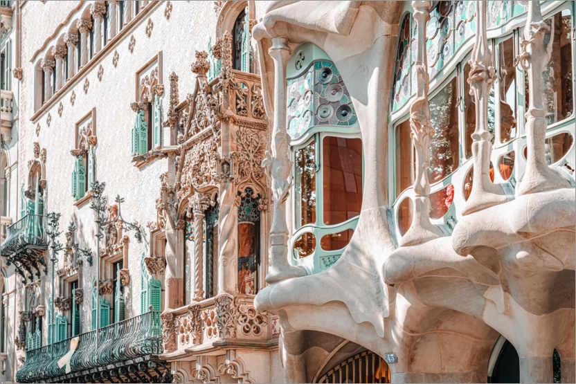 Póster Casa Batlló por Antoni Gaudí en el centro de Barcelona, España
