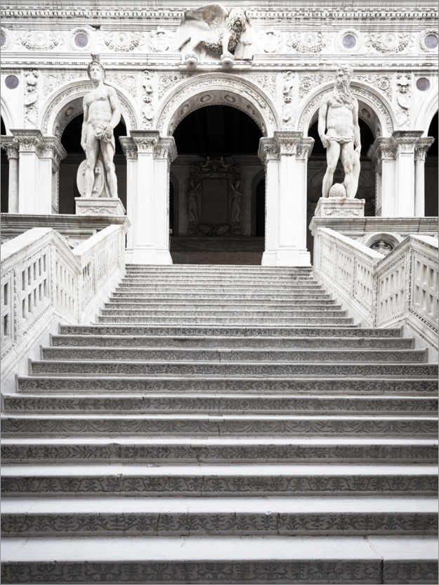 Póster Escaleras de mármol en Venecia.