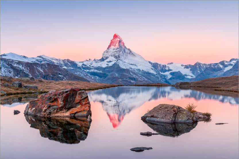 Póster Amanecer en el Matterhorn con alpenglow