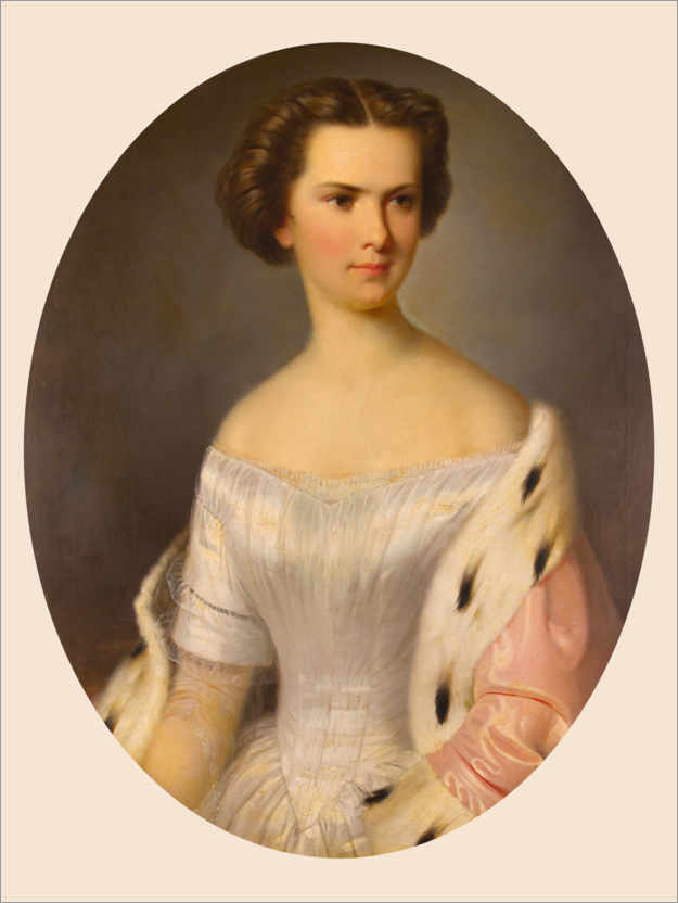 Póster Retrato de la joven emperatriz Isabel con manto de armiño