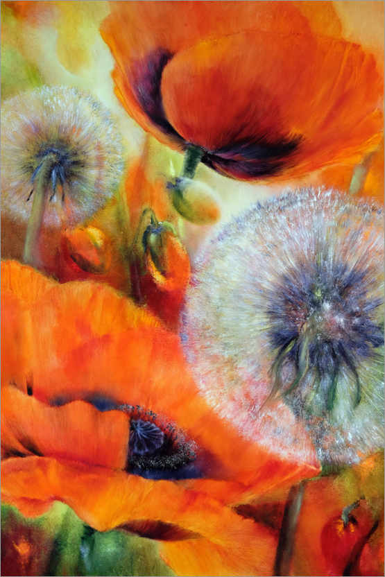 Póster Poppies and dandelions III