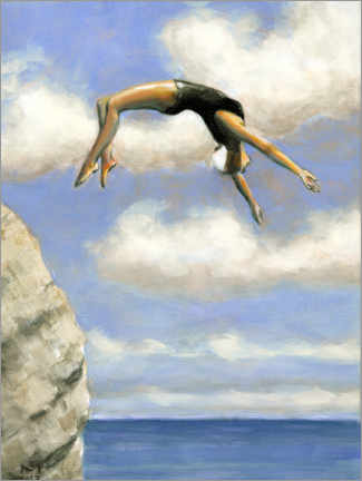 Lienzo  Saltadora desde las rocas - Sarah Morrissette
