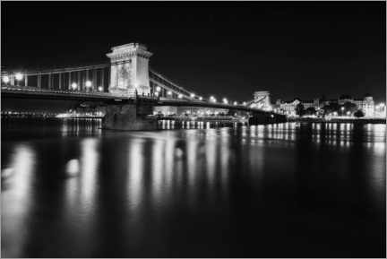 Póster Puente de las cadenas en Budapest, Hungría
