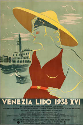 Póster  Venezia Lido - Vintage Travel Collection