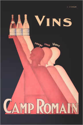 Cuadro de plexi-alu  Vinos Camp Romain (francés) - Vintage Advertising Collection