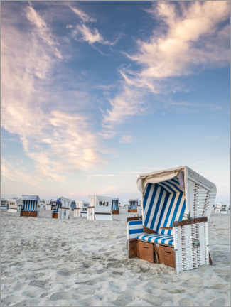 Lienzo  Sillas de playa en la playa del mar del Norte - Jan Christopher Becke