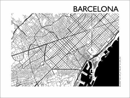 Póster Mapa de barcelona