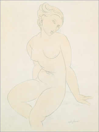 Cuadro de madera  Mujer desnuda sentada - Amedeo Modigliani