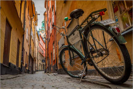 Póster Bicicleta en Gamla Stan, Estocolmo