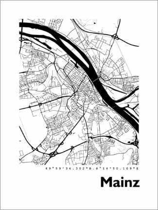 Póster Mapa de Mainz