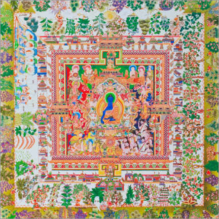 Cuadro de madera  Mandala de Buda de la Medicina - XYZ PICTURES