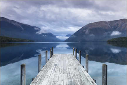 Cuadro de metacrilato  Embarcadero en el lago Rotoiti, Nueva Zelanda - Markus Lange