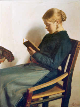 Cuadro de metacrilato  Una niña leyendo, Maren Sofie Olsen - Michael Peter Ancher