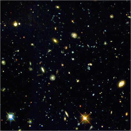 Póster Vista de galaxias muy distantes