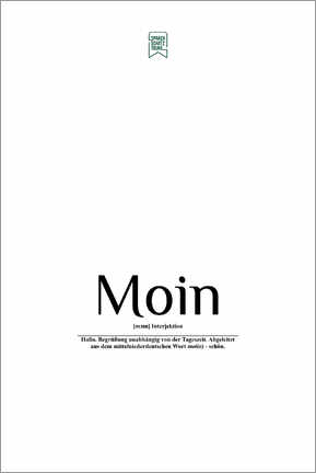 Póster Beautiful words - Moin (German)
