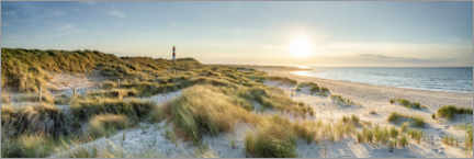 Póster Panorama de la playa de dunas en Sylt