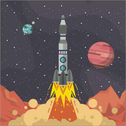Cuadro de metacrilato  Rocket launch from space - Kidz Collection