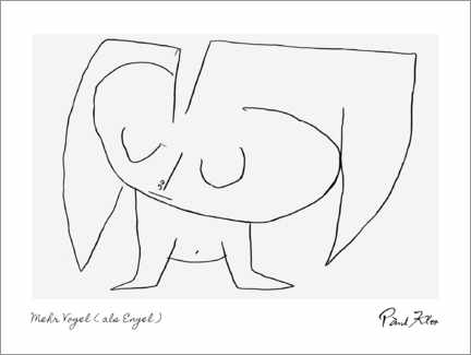 Cuadro de madera  Angel - based on Klee - Paul Klee