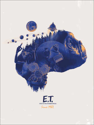 Lienzo  E.T. - Blue Collage