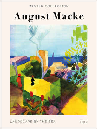 Póster August Macke - Landscape by the sea
