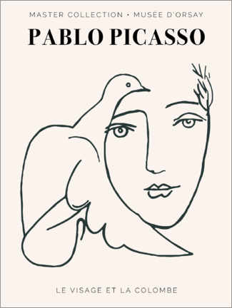 Cuadro de aluminio  Picasso - Le Visage et la colombe