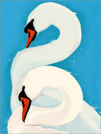 Póster Two Swans in Love