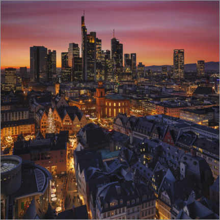 Lienzo  Frankfurt skyline at sunset - Markus Lange
