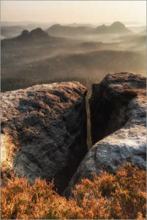 Cuadro de madera  Saxon Switzerland - Small Winter Mountain - Mikolaj Gospodarek