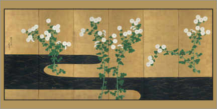 Cuadro de metacrilato  Chrysanthemums by a Stream, I - Ogata Korin