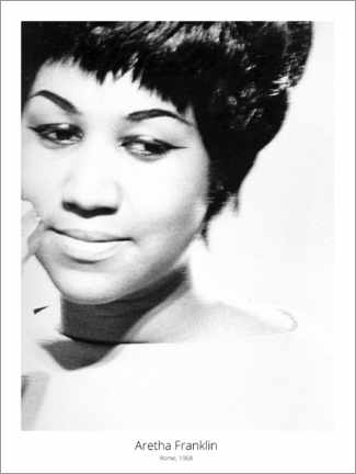 Póster  Cantante de soul Aretha Franklin, Roma, 1968