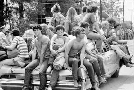 Póster  Jóvenes camino al Festival de Woodstock, 1969