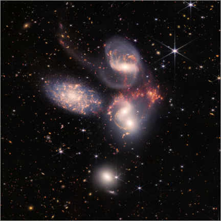 Póster James Webb - Stephan's Quintet galaxies