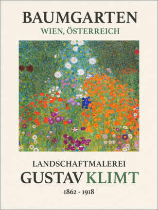 Cuadro de madera  Cottage Garden, Gustav Klimt - Gustav Klimt