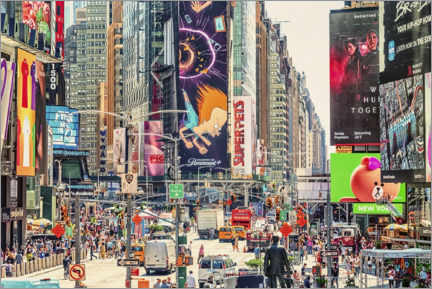 Cuadro de madera  Times Square, Billboard Paradise - Manjik Pictures