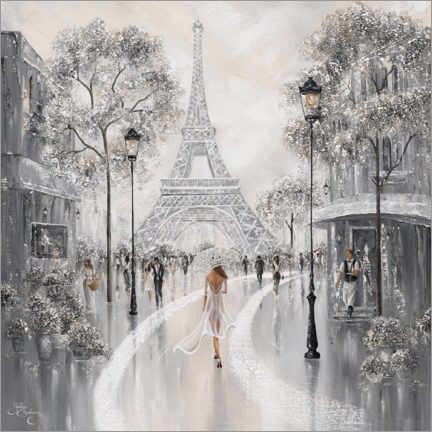 Lienzo  Mujer en la Torre Eiffel, ambiente parisino II - Isabella Karolewicz