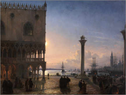 Cuadro de metacrilato  Piazza San Marco a la luz de la luna - Friedrich Nerly