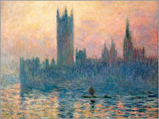 Vinilo para la pared  Parliament in London at sunset - Claude Monet