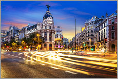 Cuadro de plexi-alu  Calle comercial de Madrid de noche
