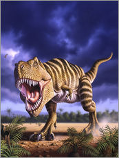 Cuadro de plexi-alu  A Tyrannosaurus Rex attacks, lit by the late afternoon sun. - Jerry LoFaro