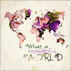 Cuadro de plexi-alu  What a wonderful world (mapamundi) - Mandy Reinmuth