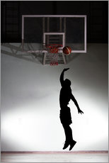 Cuadro de plexi-alu  Silueta de un jugador de baloncesto
