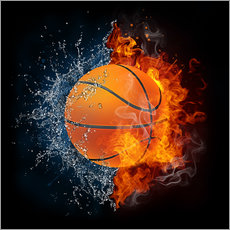 Cuadro de plexi-alu  El baloncesto en la batalla de los elementos
