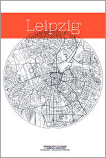 Vinilo para la pared  Mapa de leipzig circulo - campus graphics
