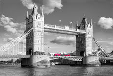 Vinilo para la pared  London, Tower Bridge Black and White - rclassen